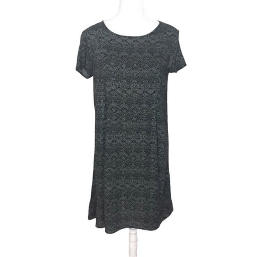 H&M Short Sleeve Black White Dot Loose Shift Dress Size 6